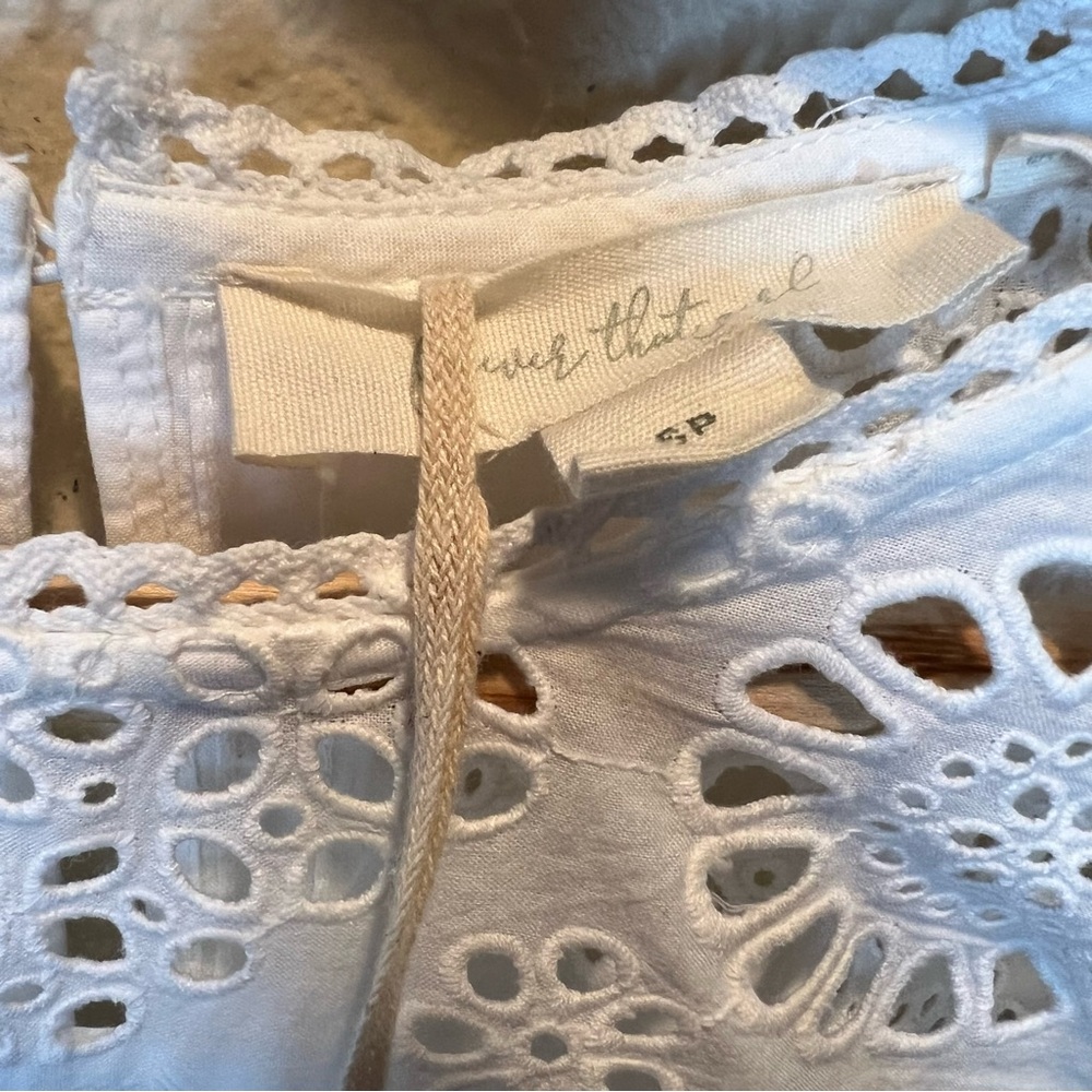 Anthropologie Forever That Girl Flutter-Sleeve Eyelet Embroidery Tunic Top NWT - Picture 9 of 12